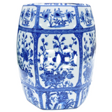 Blue Chinoiserie Garden Stool