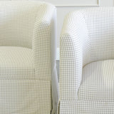 Arlington Barrel Chairs- Gingham Ecru- Sold as a Pair