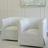 Arlington Barrel Chairs- Gingham Ecru- Sold as a Pair