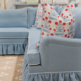 Ellie Sectional in Delft Blue Crypton Finish - TMHT