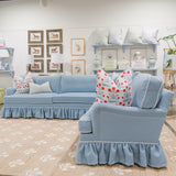 Ellie Sectional in Delft Blue Crypton Finish - TMHT