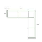 Ellie Sectional in Delft Blue Crypton Finish - TMHT