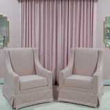 Charlotte Swivel Chairs in Pink Himalayan with Tape Detail- Sold as a Pair