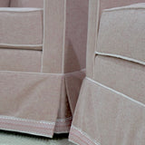 Charlotte Swivel Chairs in Pink Himalayan with Tape Detail- Sold as a Pair