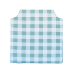 Gingham upholstered dorm headboard with a soft padded design, featuring a classic checkered pattern that adds cozy charm and preppy style to any college dorm room.