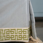 Blue Sofa with custom trim 