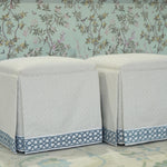 White and Blue Ottoman 
