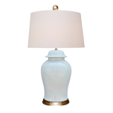 Light blue and gold table lamp