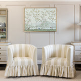 Arlington Barrel Chair in Citron Stripe