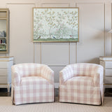Sally Swivel Chair in Thistle Check